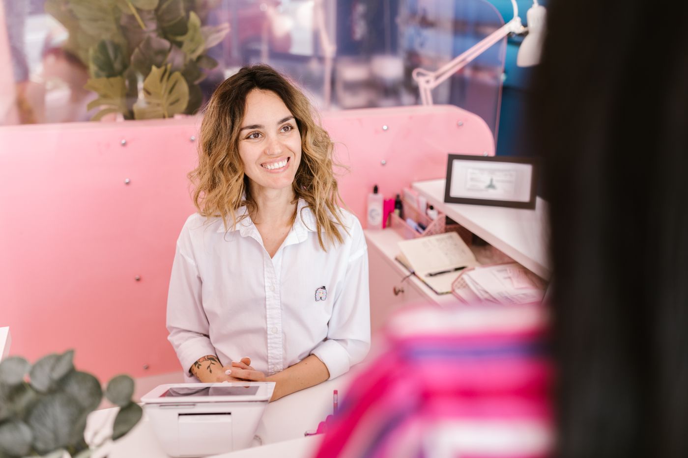 People at work in a business setting